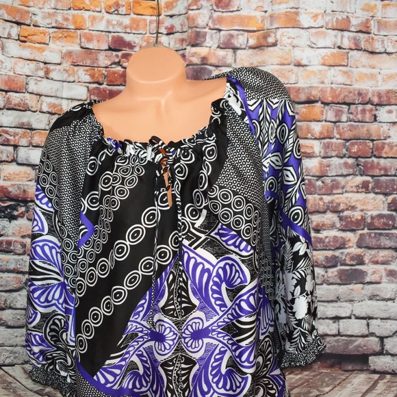 Syble Martin Plus Size 20W Blouse Top Circles - Picture 6 of 12